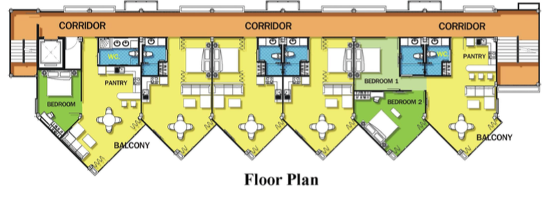 Tropical beach C apartment types